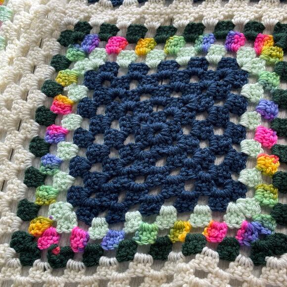 Handmade Granny Square Baby Tummy Time Blanket - Picture 10 of 11